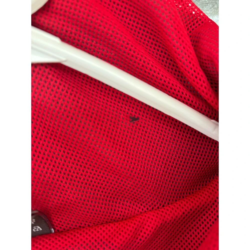 NBA‎ Chicago Bulls Quarter Zip Hooded Windbreaker Jacket Black Red Mens Medium
